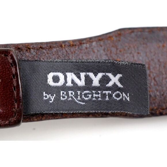 Onyx by BRIGHTON BROWN GENUINE LEATHER 1 1/8"Wd CASUAL DRESS BELT Sz 40 (G37 - Picture 7 of 15